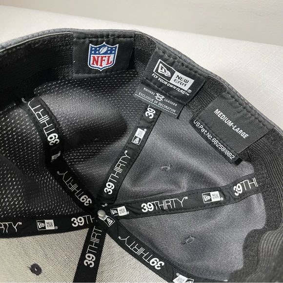New Era Gray and Black 39THIRTY Cap. Green Bay Packers. Medium Large - Picture 2 of 5
